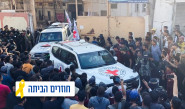 רכבי הצלב האדום לקליטת החטופים החוזרים (צילום: רויטרס)