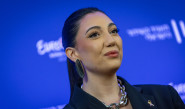 יובל רפאל במסיבת עיתונאים לקראת אירוויזיון 2025 (צילום: יונתן זינדל, פלאש 90)