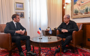 בנימין נתניהו, עמנואל מקרון (צילום: קובי גדעון, לע"מ)