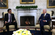 נשיא ארה"ב ג'ו ביידן ואמיר קטאר (צילום: רויטרס)