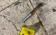 הסכין שבה השתמש המחבל בפיגוע שסוכל בירושלים (צילום: דוברות המשטרה)