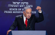 ראש הממשלה בנימין נתניהו במסיבת עיתונאים. 21.5.25 (צילום: אלכס קולומויסקי, פול)