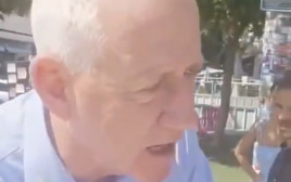 בני גנץ בעימות (צילום: צילום מסך)