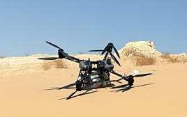 רחפן שנתפס לאחר ששוגר מגבול מצרים (צילום: מועצה אזורית רמת הנגב)