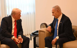 נתניהו וטראמפ במשכן הכנסת  (צילום: אבי אוחיון לעמ)