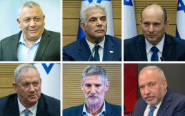 נפתלי בנט, יאיר לפיד, גדי איזנקוט, אביגדור ליברמן, יאיר גולן, בני גנץ (צילום: יונתן זינדל פלאש 90)