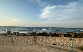 חוף הים בשכונת בת גלים (צילום: בתיה גלעדי)