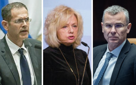 יריב לוין, משה סעדה, גלי בהרב-מיארה (צילום: אוליביה פיטוסי,יונתן זינדל פלאש 90)