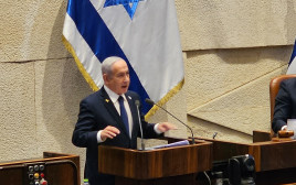 נתניהו בדיון 40 חתימות במליאת הכנסת (צילום: אברהם בלוך)