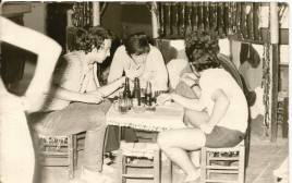 נתן זהבי עם אריק איינשטיין במועדון ביפו (צילום: ללא קרדיט)