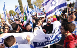 עימות בין מפגינים בעד ונגד הרפורמה, 2023  (צילום:  אריק מרמור, פלאש 90)