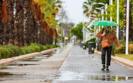 גשמים באשדוד, 10.12.2025 (צילום: פלאש 90)