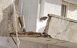 מרפסת קרסה בתל אביב (צילום: רשתות חברתיות, שימוש לפי סעיף 27 א')