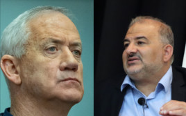 מנסור עבאס, בני גנץ  (צילום: יונתן זינדל, פלאש 90,שאכר מואסי)