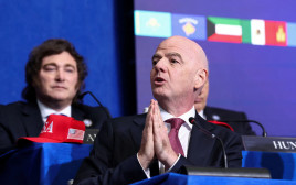 נשיא פיפ"א ג'אני אינפנטינו במועצת השלום (צילום: רויטרס)