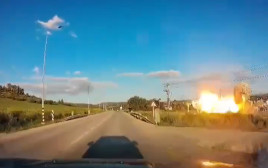 רגע הפגיעה באזור בית שמש (צילום: שימוש לפי סעיף 27א')