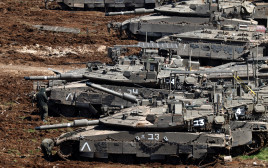טנקים ישראלים בגבול לבנון (צילום: REUTERS/Amir Cohen)