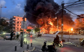 תקיפת תחנת דלק בלבנון (צילום:  Kawnat HAJU / AFP via Getty Images)