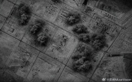 פגיעה במתקן הגז ראס לאפן בקטאר ע"י טיל איראני (צילום: צילום לוויין של חברת MizarVision)