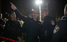 מפכ"ל המשטרה בזירת הנפילה בערד (צילום: דוברות המשטרה)