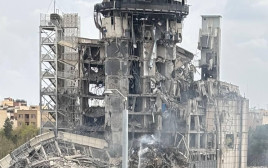 בניין של ארגון תעשיות האלקטרוניקה של משרד ההגנה האיראני אחרי תקיפת חיל האוויר (צילום: ללא קרדיט)