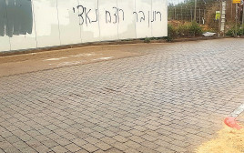 גרפיטי הסתה נגד רונן בר (צילום: נתן זהבי)