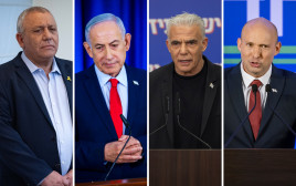 נפתלי בנט, יאיר לפיד,בנימין נתניהו,גדי איזנקוט (צילום: פלאש 90)