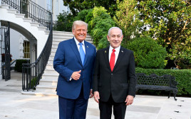 בנימין נתניהו ודונלד טראמפ בבית הלבן (צילום: אבי אוחיון, פלאש 90)