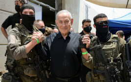 ראש הממשלה נתניהו באוגדה 36 בגבול הצפון (צילום: מעיין טואף/לע״מ)