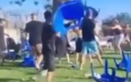 הקטטה בערד (צילום: רשתות חברתיות, שימוש לפי סעיף 27 א')