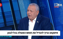 גדי איזנקוט בתוכנית "פגוש את העיתונות" (צילום: צילום מסך ערוץ 12)