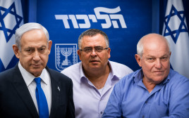 בנימין נתניהו, חיים כץ, דוד ביטן (צילום: פלאש 90)