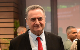 שר הביטחון ישראל כ"ץ באקספו (צילום: אבשלום ששוני)