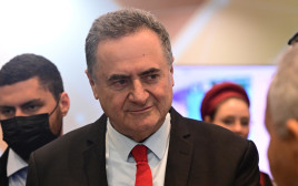 שר הביטחון ישראל כ"ץ באקספו (צילום: אבשלום ששוני)