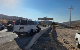 כוחות הביטחון בפתח הכפר מוחמאס בבנימין (צילום: TPS)