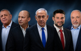 אביגדור ליברמן, בצלאל סמוטריץ', בנימין נתניהו, נפתלי בנט, גדי איזנקוט (צילום: פלאש 90)