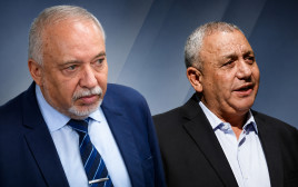 ליברמן ואייזנקוט (צילום: פלאש 90,בינה מלאכותית)