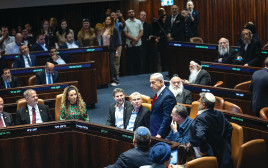 נתניהו ושולחן הממשלה  (צילום: יונתן זינדל, פלאש 90)