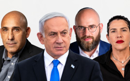 בנימין נתניהו והמשוריינים החדשים (צילום: חיים גולדברג פלאש 90,דוברות הליכוד,בינה מלאכותית,רמי זרנגר)