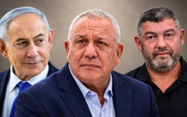 עופר וינטר, גדי איזנקוט, בנימין נתניהו (צילום: פלאש 90)