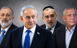 גדי איזנקוט, יעקב אשר, בנימין נתניהו, אריה דרעי (צילום: פלאש 90)