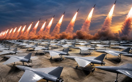 טילים וכטב"מים איראניים (צילום: רויטרס,רשתות ערביות)