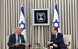 הנשיא הרצוג והשופט נעם סולברג (צילום: דוברות בית הנשיא)