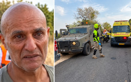 כוחות הביטחון ההצלה ותומר דואדי בזירת פיצוץ הנפל ברכס רמים בצפון (צילום: תיעוד מבצעי מד"א,צילום מסך ערוץ 12)