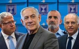 נועם סולברג, דני לוי, בנימין נתניהו ואיתמר בן גביר (צילום: יונתן זינדל פלאש 90,חיים גולדברג פלאש 90,שרון לייבל, פלאש 90)