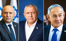 בנימין נתניהו, גדי איזנקוט, נפתלי בנט (צילום: פלאש 90,דוברות מפלגת ישר)