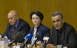 ג'מאל זחאלקה, חנין זועבי ובאסל גטאס (צילום: יונתן זינדל, פלאש 90)
