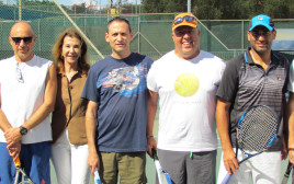 אנדי רם, גיא ידלין, רן שחם, קלוד ברייטמן, גיא גיסין (צילום: המרכז לטניס בישראל)