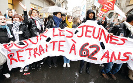 גיל הפרישה לנשים, הפגנה בצרפת (צילום: רויטרס)