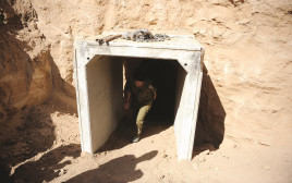 פתח מנהרה של חמאס בעזה (צילום: פלאש 90)